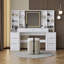 Grand bureau de coiffeuse avec lumières DEL réglables et beaucoup de rangement, parfait pour les chambres à coucher et l'organisation élégante