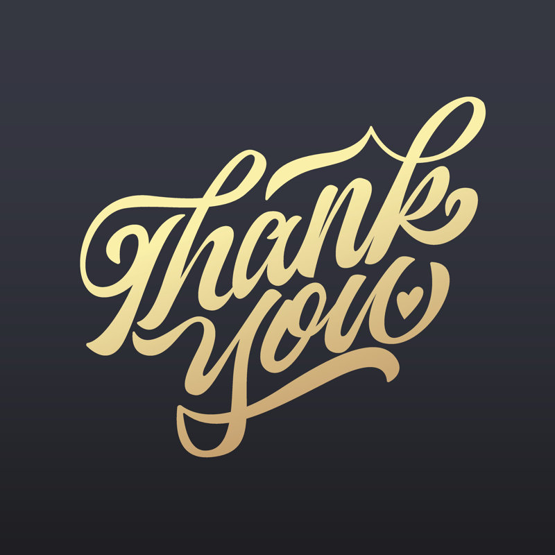 Thank You Lettering - Wrapped Canvas Print, 122cm H x 122cm W x 3.8cm D
