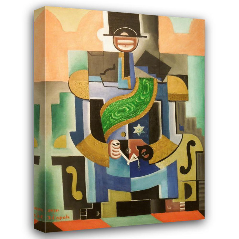 «African King» par Josef Capek - Art mural sur toile tendue avec châssis, H 24 po x l 17 po