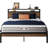 Queen Bed Frame with Headboard, Dark Walnut Finish, Strong Metal Supports, Sturdy, Noise-Free, No Box Spring Needed-677546488-696373655