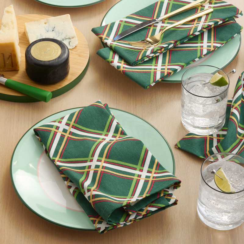Kate Spade New York Acrobat Plaid Holiday Napkin Set 20â€x20â€