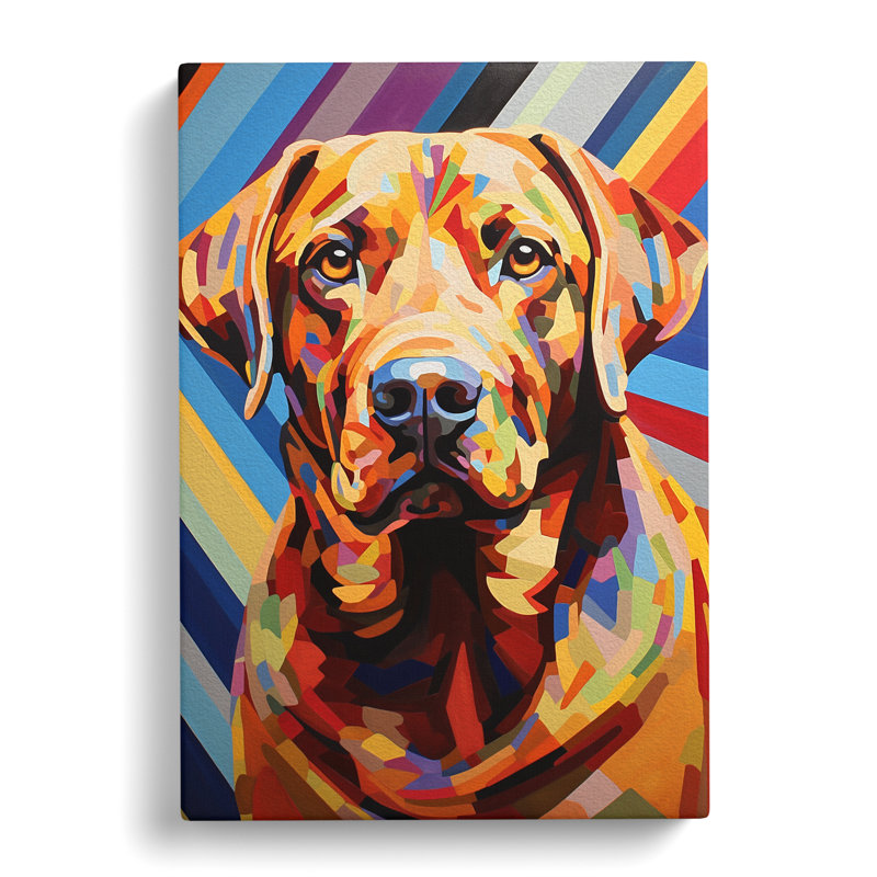 Labrador Retriever Op Art - No Frame Art Prints - Wrapped Canvas, 60cm H x 40cm W x 3cm D