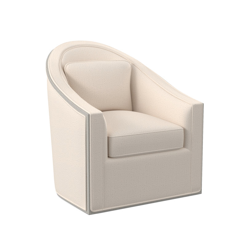 Fauteuil pivotant Academy, Bisque, 100% polyester ivoire Venise