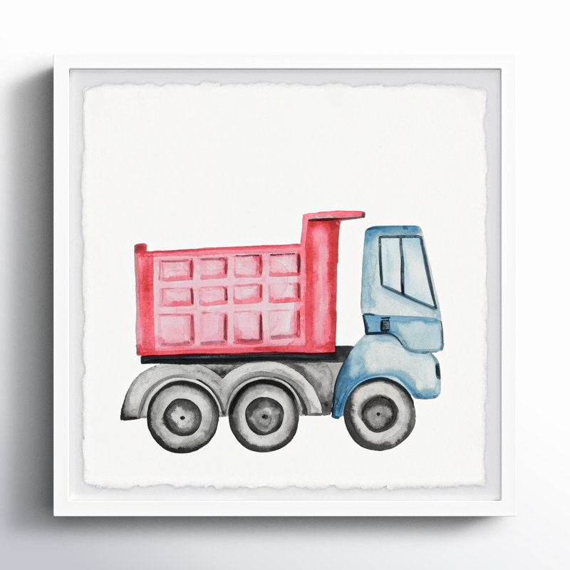 Triptyque véhicules de construction, H 12 po x l 12 po x P 1,5 po