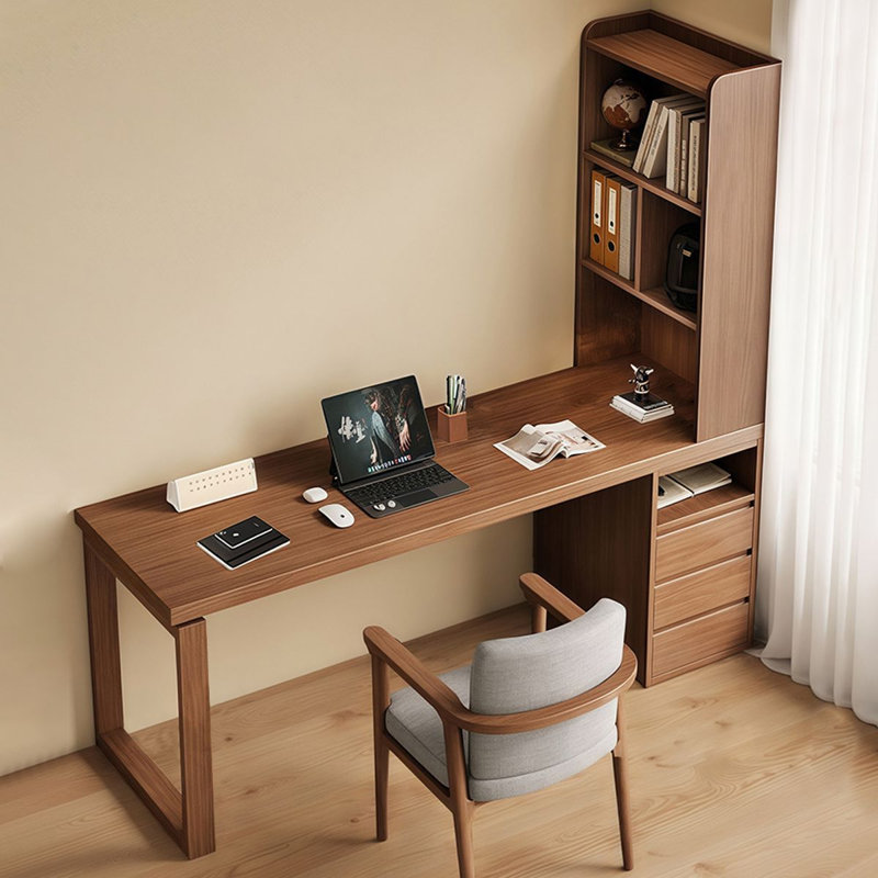 Bureau de direction rectangulaire brun en bois massif avec 3 tiroirs, bureau, H 72,83 po x l 86,61 po x P 23,62 po