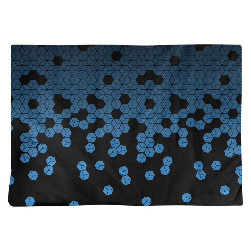 Napperon en coton 18 po culbuant cube, Bleu