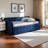 Isle Transitional Twin Size Navy Blue Velvet Fabric Daybed, 33.09'' H X 81.26'' W X 40.76'' L-528762534-528762528