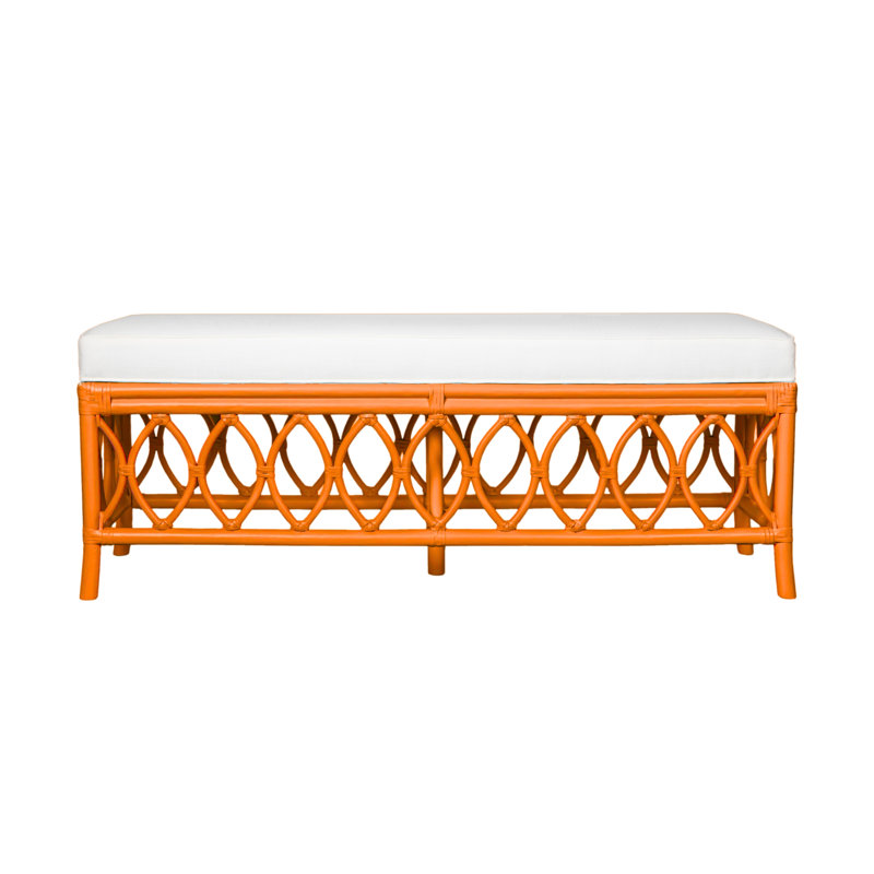 Lillian Upholstered Bench, Citrus Orange