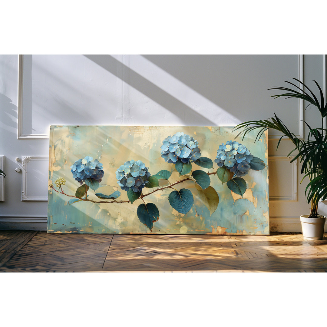 Wandbild 120x60cm Blumen Blüten abstrakter Hintergrund Pastelltöne