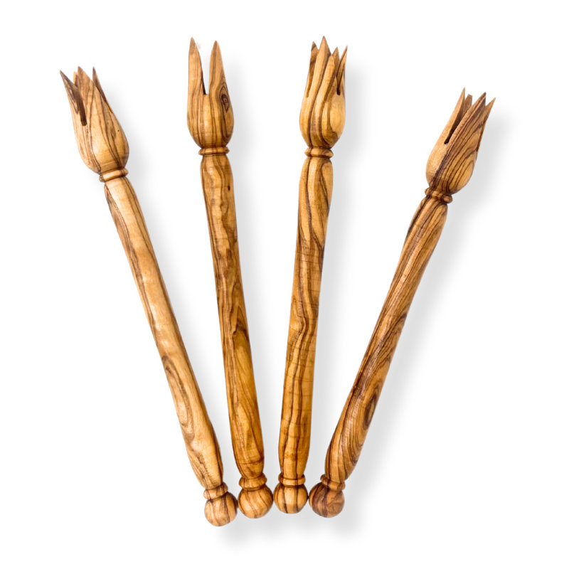 Beldi Nest Handcrafted Olive Wood Picks – Cocktail, Cheese & Olive Forks