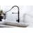 Commercial Kitchen Faucet In Matte Black, Spring High Arc Pull Down, Scratch & Spot , 304 Stainless Steel Modern Single Handle Down Function, Steel, 8.8" Spout Height, 1.8Gpm Flow Rate-115599319