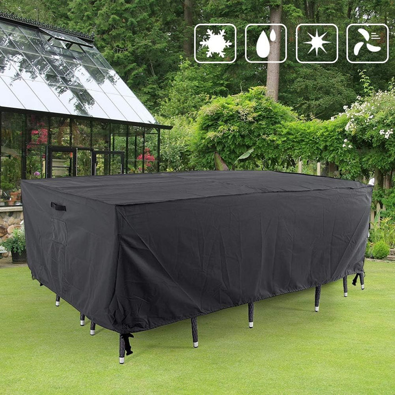 Outdoor Dining Set Cover For Outside Table And Chairs, Rectangle Patio Table Covers For Outdoor Furniture, Anti-Fading, Waterproof, 86'' X 44'' X 27.8'', Space Grey