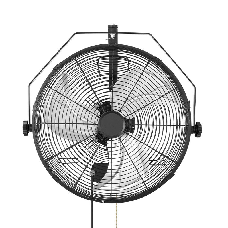 Ventilateur mural, ventilateur mural de 18 po avec protection IP44, 3 vitesses, longue distance de circulation d'air, angle de rotation réglable, puissant pour l'industrie, commercial, garage, atelier