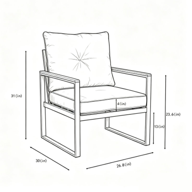 Ensemble de 2 chaises d'extérieur en acier avec meubles de patio