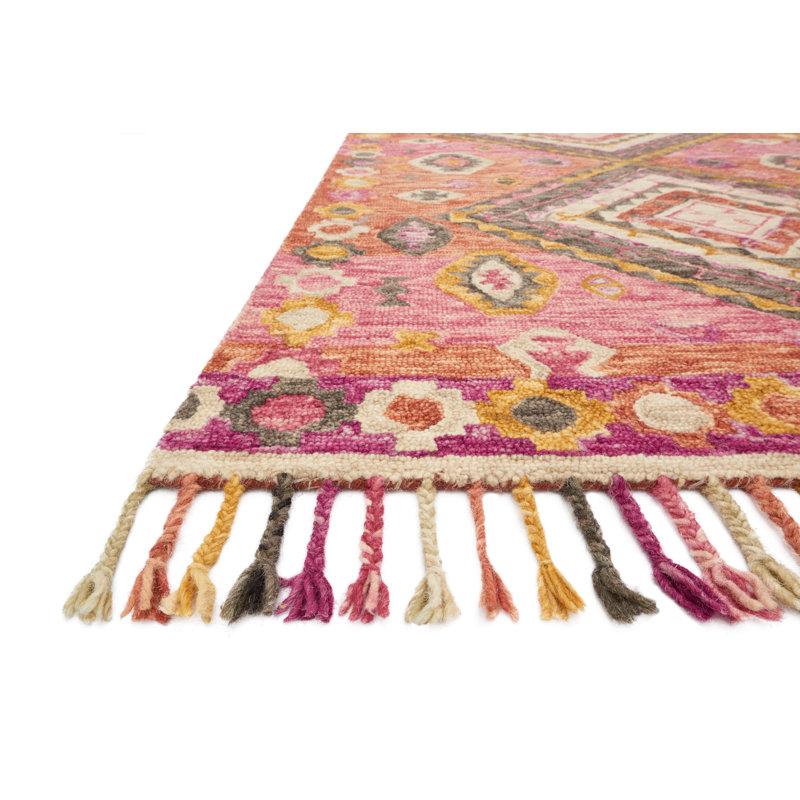 Tapis en laine crocheté à la main Randall, Rectangle 7 pi 9 po x 9 pi 9 po