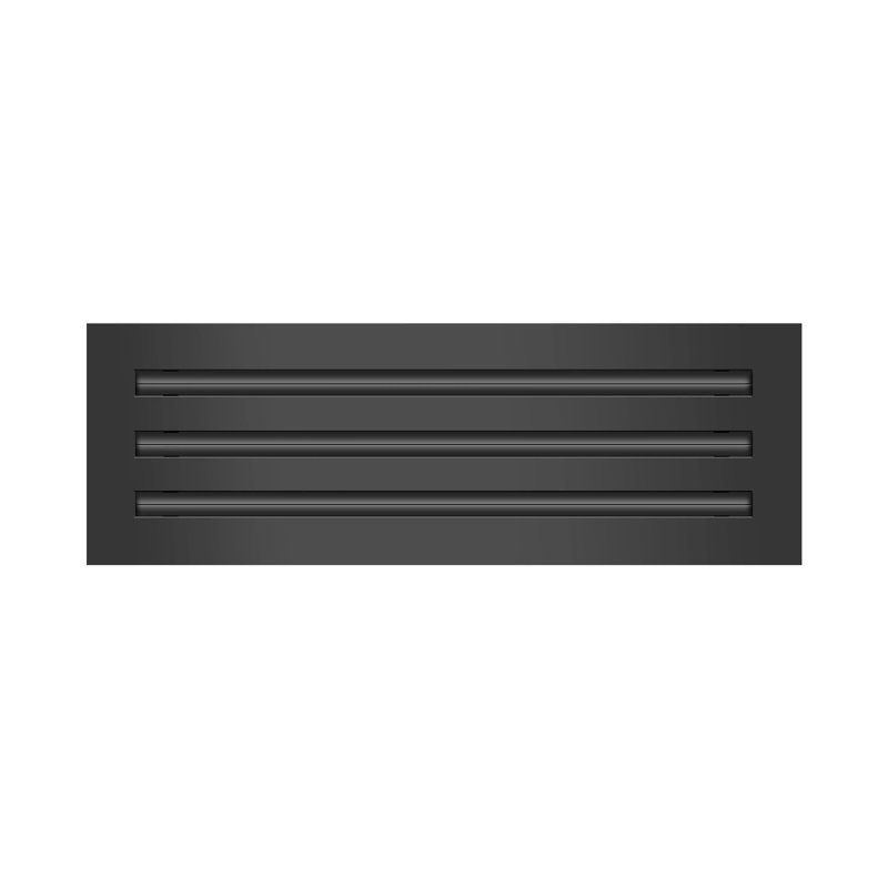 Buildmart - couvercle de ventilation AC moderne noir 18 x 6 - diffuseur à fente linéaire standard - grille de registre