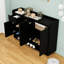 Contemporary Shoe Storage Cabinet with Adjustable Shelves, Solid Wood Legs and Ample Storage Space-130557393