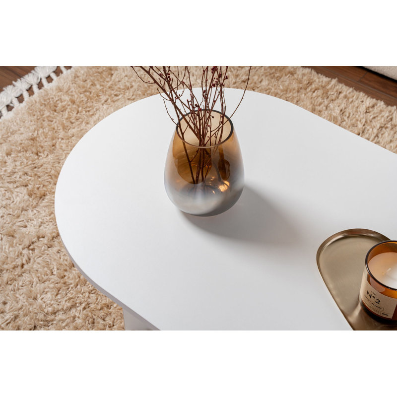 Modern White Coffee Table, 120 x 40 x 60 cm, 100% Melamine Coated Particle Board, Thickness: 0 cm, Design for Living Room, Durable & Easy to Clean, For Contemporary Spaces