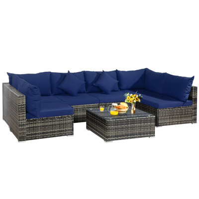 Amarjeet 6 - Person Patio Conversation Set with Cushions
