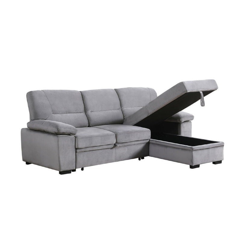 Velvet L-Shaped Sectional Reversible