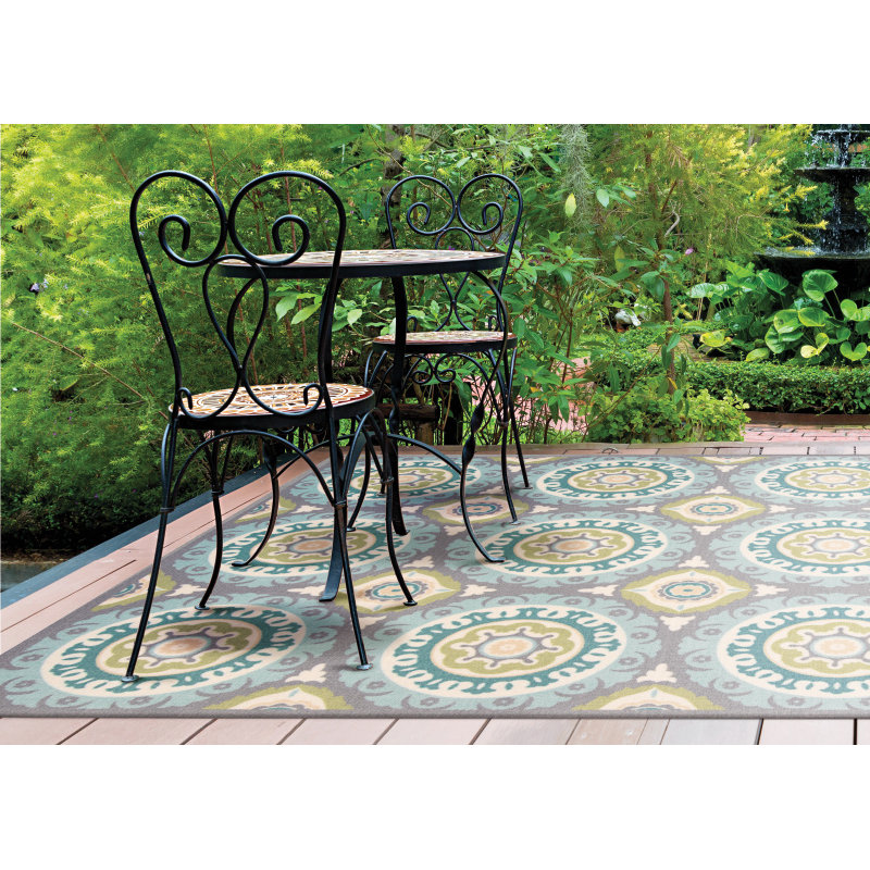 Geometric Indoor / Outdoor Area Rug, Rectangle 130 x 191cm