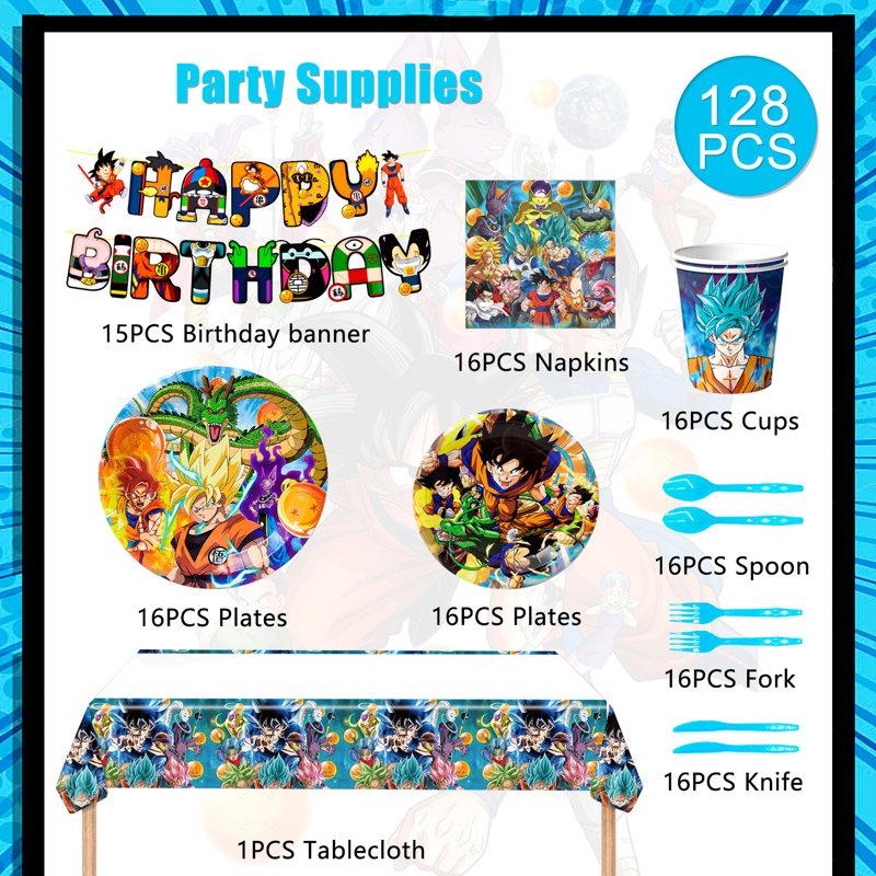 Dragon Ball Z Birthday Party Decoration Tableware Set