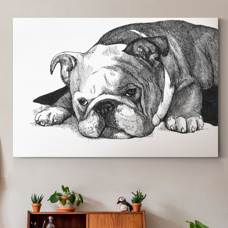 « Gracie The Bulldog »-impression sur toile, H 36 po x l 24 po x P 1 po