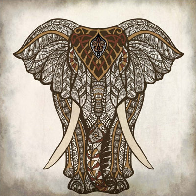 «Mandala Elephant» par Kimberly Allen - impression sur toile tendue