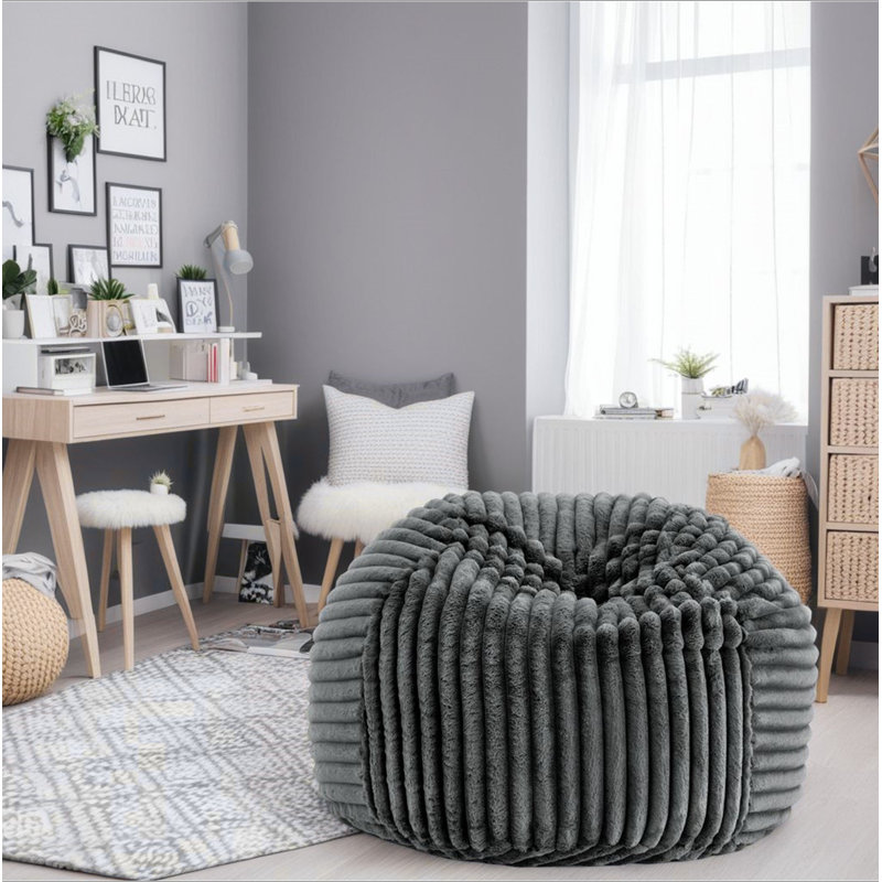 Méridienne 40 pouces en mousse viscoélastique Minky, Polyester gris