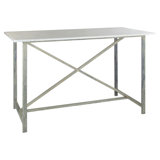 Metropolitan Counter Height 60" Genuine Marble Metal Dining Table