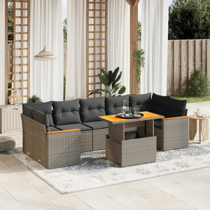 Ensemble de canapé de jardin Vidaxl gris