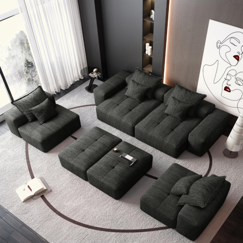 Canapé modulaire surdimensionné Modern, Noir