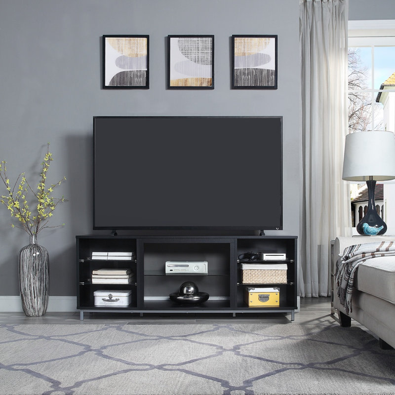 Brighton 60" TV Stand In Onyx, White/Black