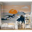 Adhésif mural pelez et collez, paysage de dinosaures abstraits-1962560455