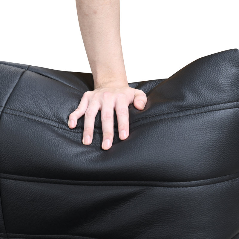 Chaise rembourrée en cuir Rachel, Cuir végétalien noir