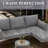 Outdoor L-Shaped Patio Rattan Furniture Set, 3-Piece Conversation Set-538545336