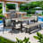 Nungesser 6 - Person Acacia Wicker Patio Dining Set with Rectangular Table