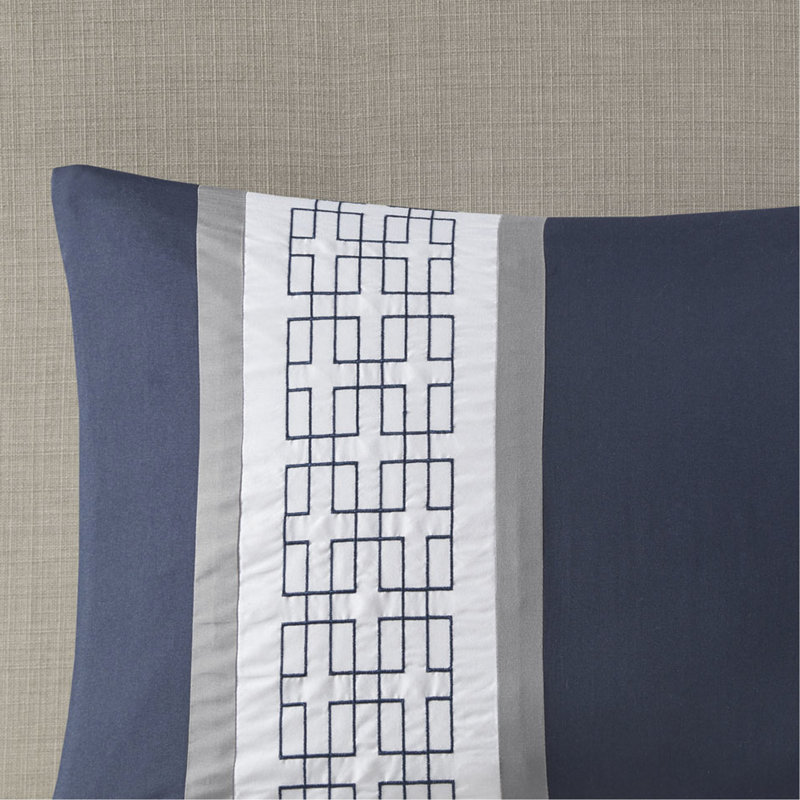 Literie 8 pièces pour lit - Design élégant, lavable à la machine, collection d'édredon 8, Marine, Très grand lit