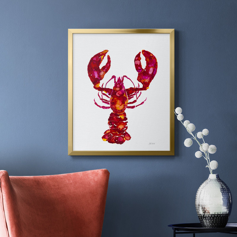 Toile encadrée homard de qualité supérieure - prête à être accrochée, Or, H 20 po x l 16 po