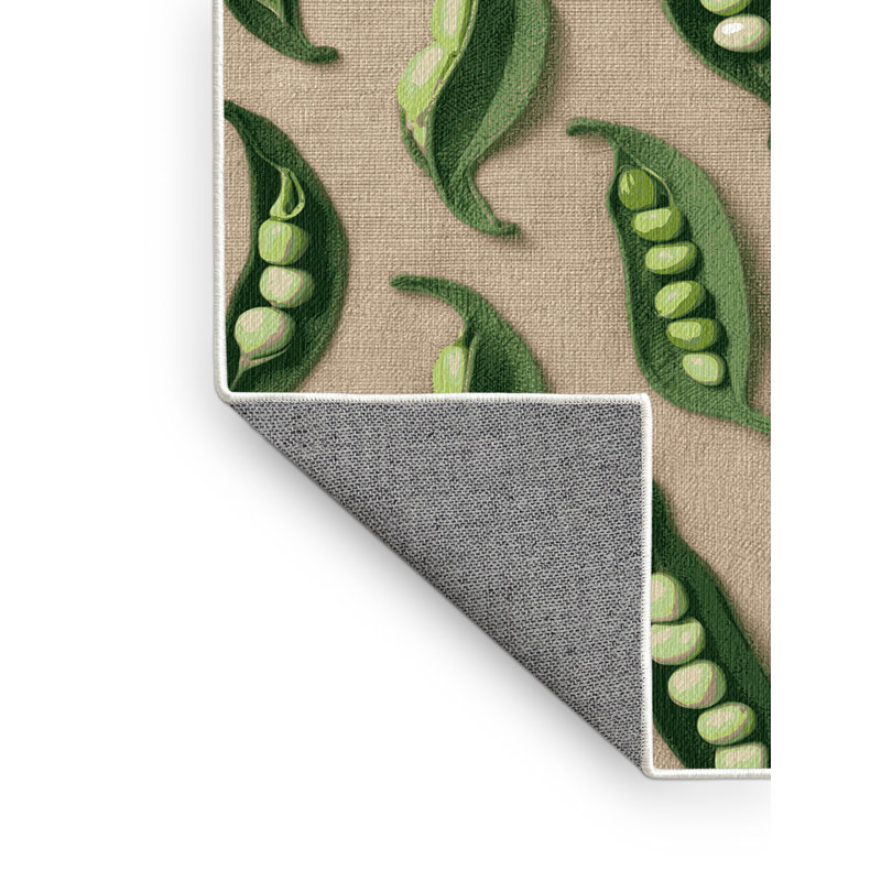 Washable Edamame Vegetables Area Rug, Rectangle 3' x 5'