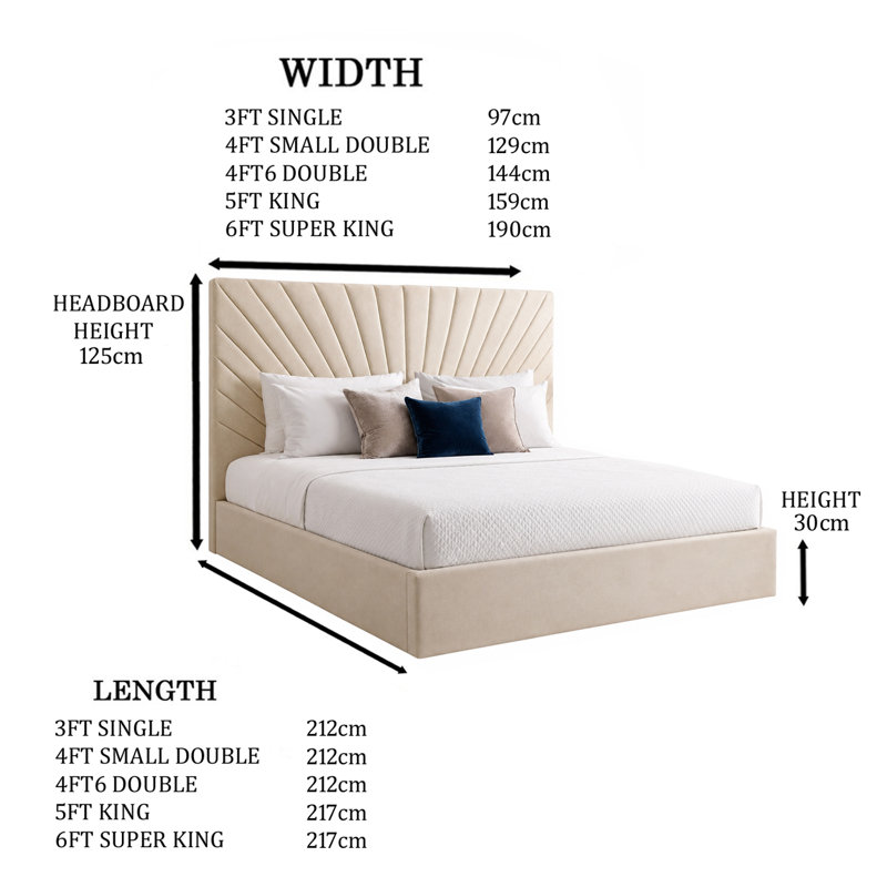 Bed, Beige, Super King (6')