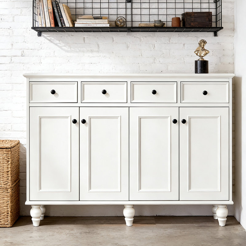 Banc de rangement blanc en bois manufacturé