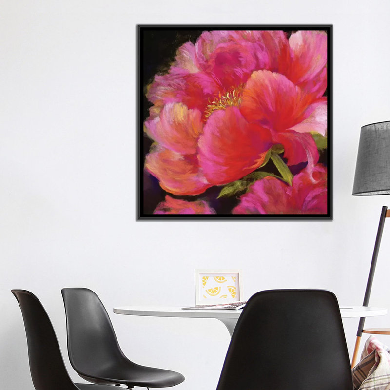 «Hot Pink», reproduction sur toile, H 37 po x l 37 po x P 1,5 po, Toile avec cadre flottant noir, Pas de tapis
