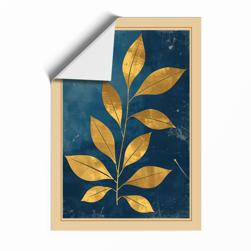 Golden Stem Botanical - Framed Print, Unframed, A2 - 59.4 x 42.0 cm
