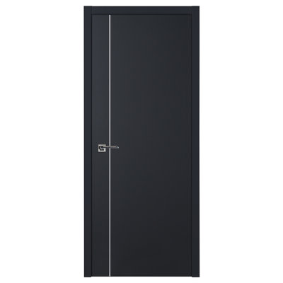 Glam G-Pro 003 Porte intérieure pré-suspendue en stratifié noir doux 28 po x 80 po pivotant à gauche