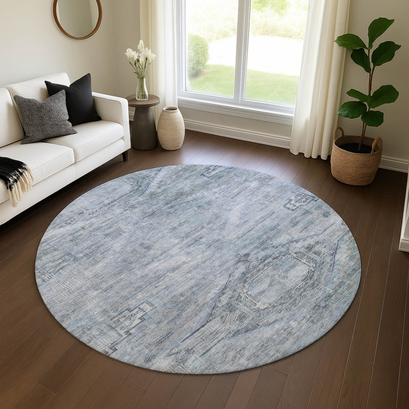 Premium Machine Washable Marasco AMF1631 Global Rug, Round 8'