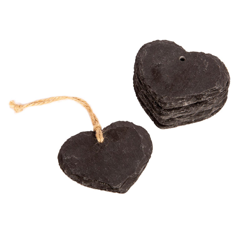 Nicola Spring - Slate Heart Hanging Tags - 7 x 5.5cm - Set of 6