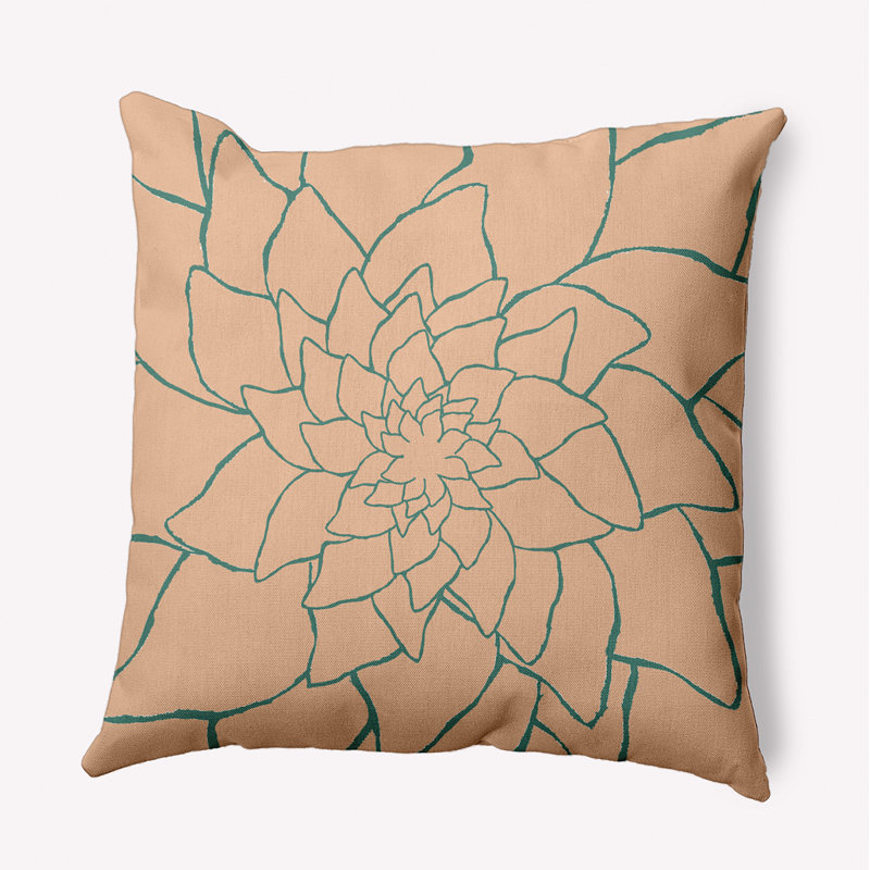  Housse et insert de coussin décoratif en polyester, H 16 po x l 16 po, Orange clair / vert