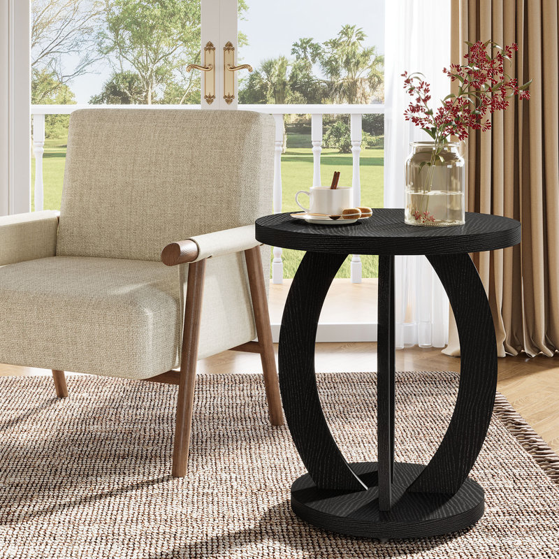 Table de bout ronde 24 po, Black