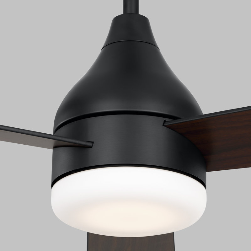 Streaming Smart LED Ceiling Fan, Midnight Black with Black Blades, 52 inches